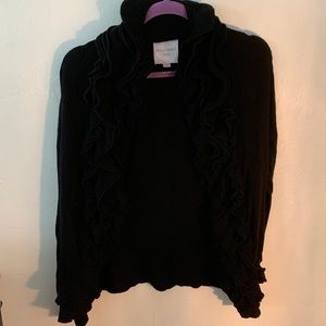 Front ruffle sweater cover up